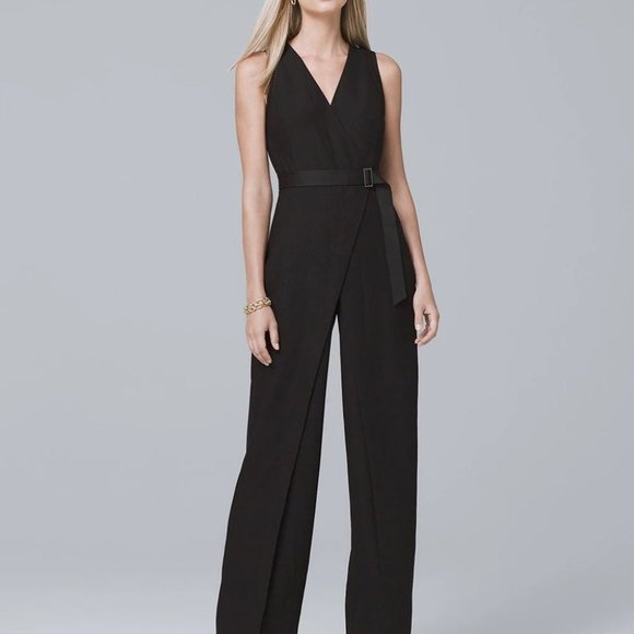 White House Black Market Pants - White House Black Crepe Wide-Leg Jumpsuit, 10
